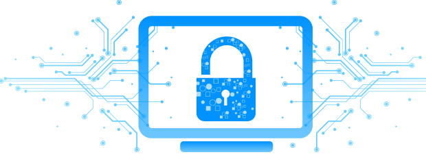 Cyber Security Locker on Computer Screen