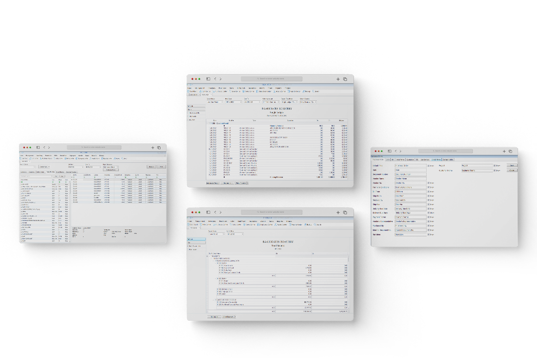 Screens of supply chain management software